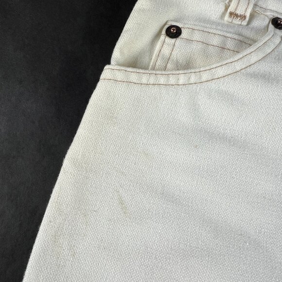 VTG 80s Levi's Girls 12 Reg 31333-3522 Slim Boot Cut Ankle Beige Polyester Pants - Picture 4 of 16